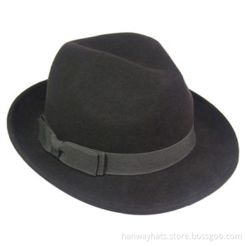 Fashionable Men's Felt Hat with GG Band and Now Trim